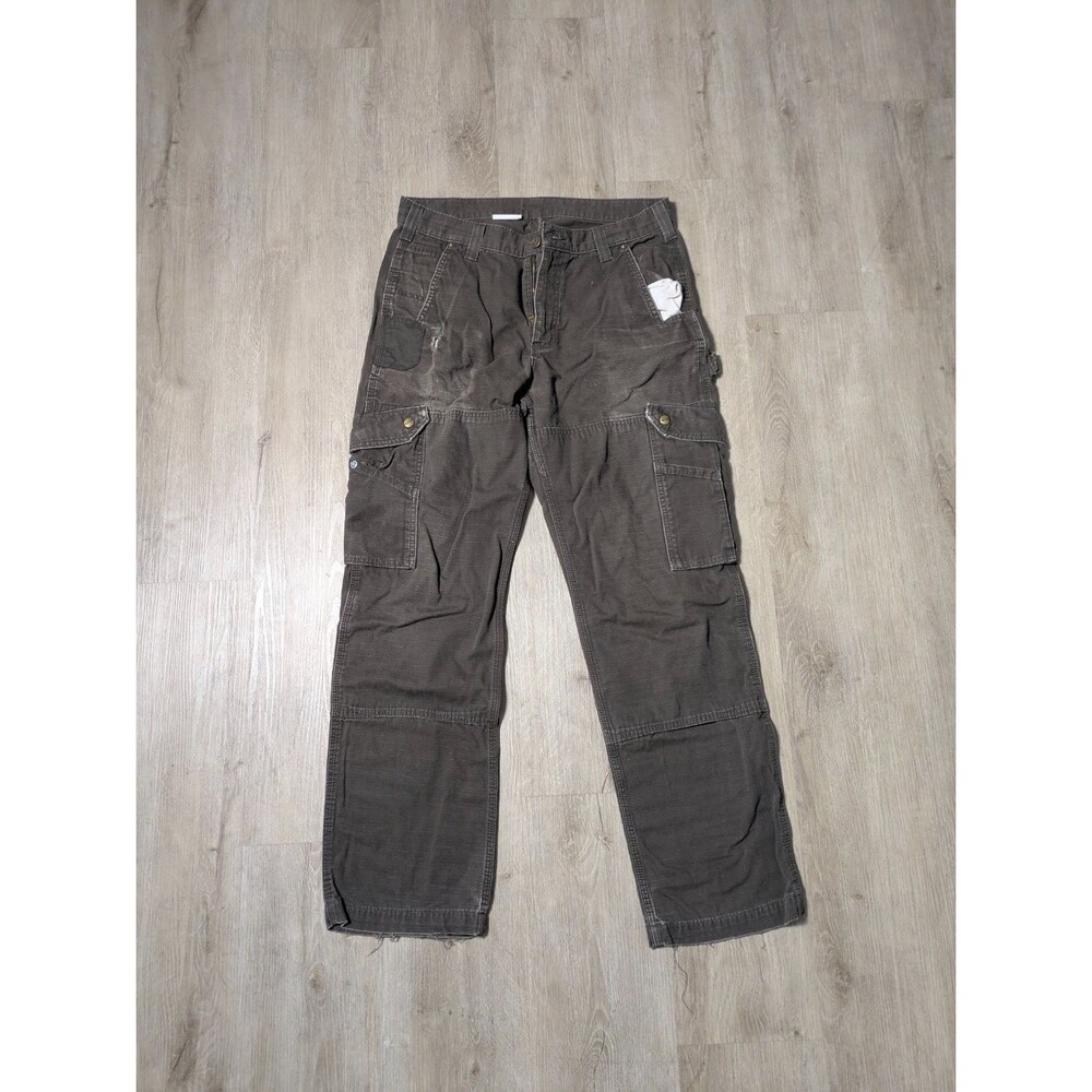 Carhartt Pants Mens Dark Brown Straight Leg Shell: Cotton Multiple pockets